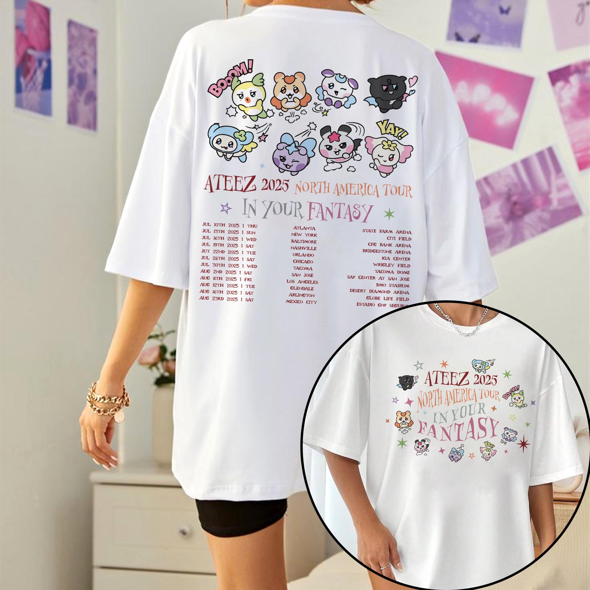 Ateez Mighteez in Your Fantasy World Tour 2025 T-shirt, Ateez