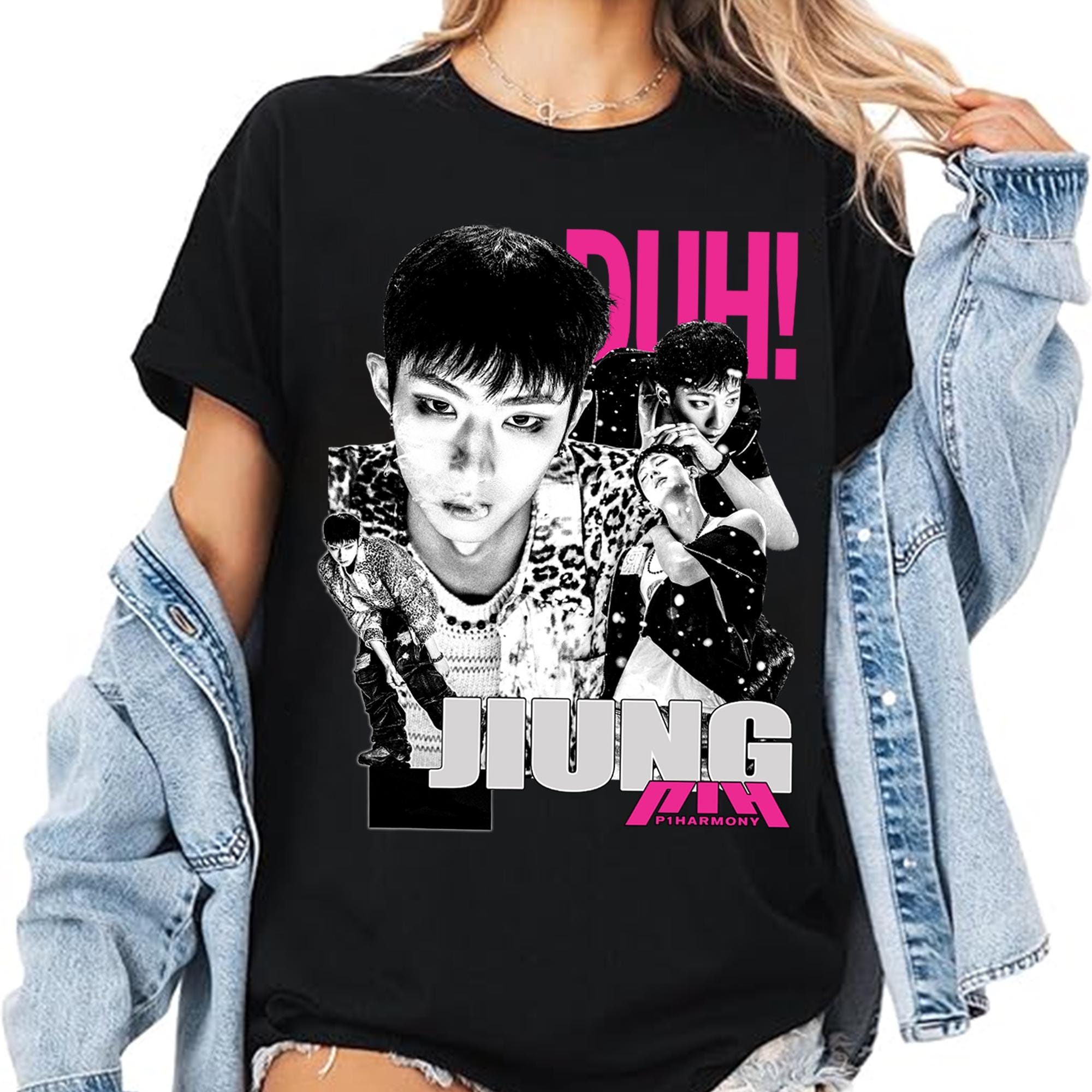 Retro Jiung P1harmony T-shirt, P1harmony Duh! Album Shirt