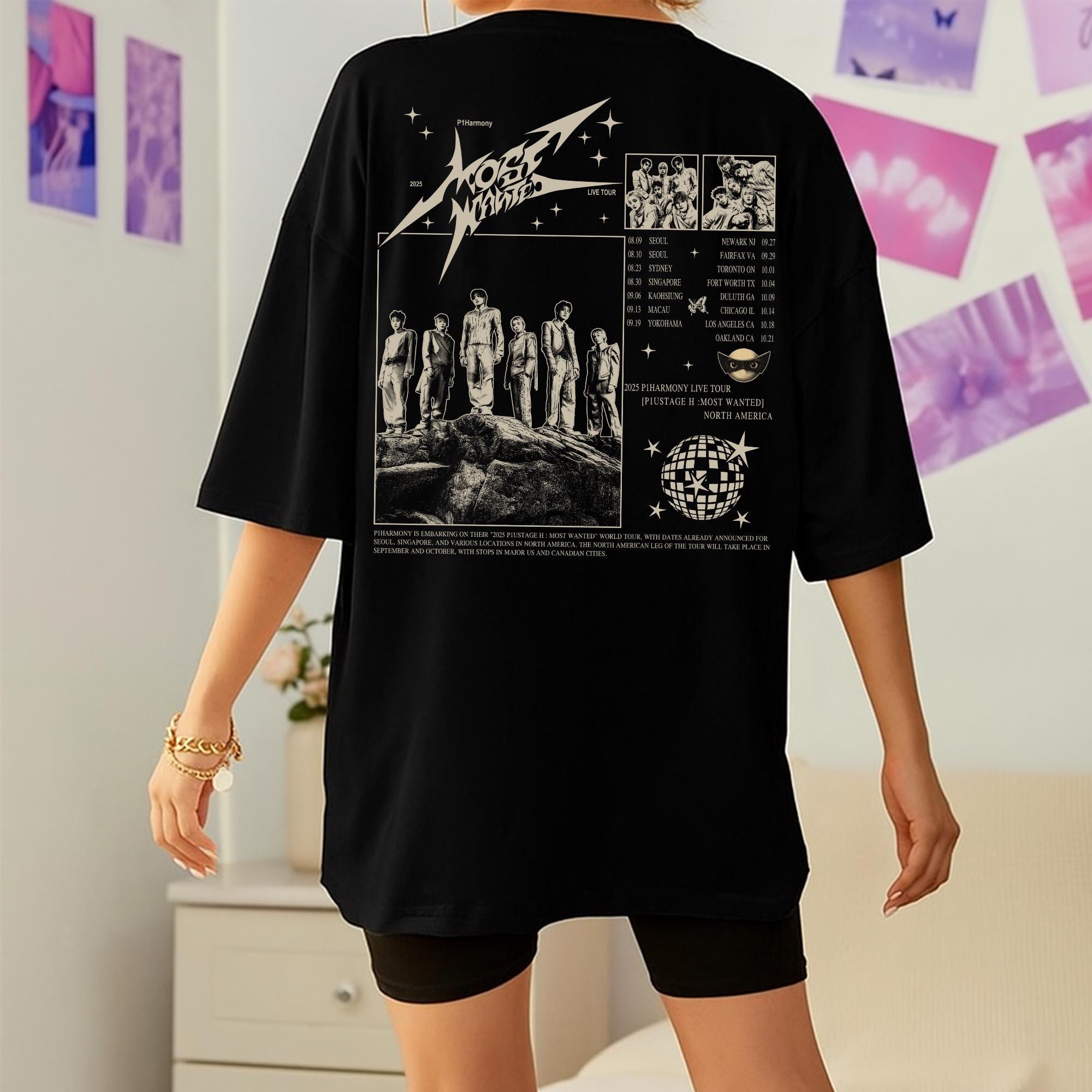 P1harmony LIVE TOUR P1ustage H Most Wanted 2025 T-shirt, P1harmony