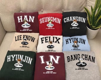 Stray Kids Members Chibi Sweatshirt, Stray Kids dominATE World Tour US 2025, Skz Ate Album Shirt, Bang Chan, Lee Know, Changbin