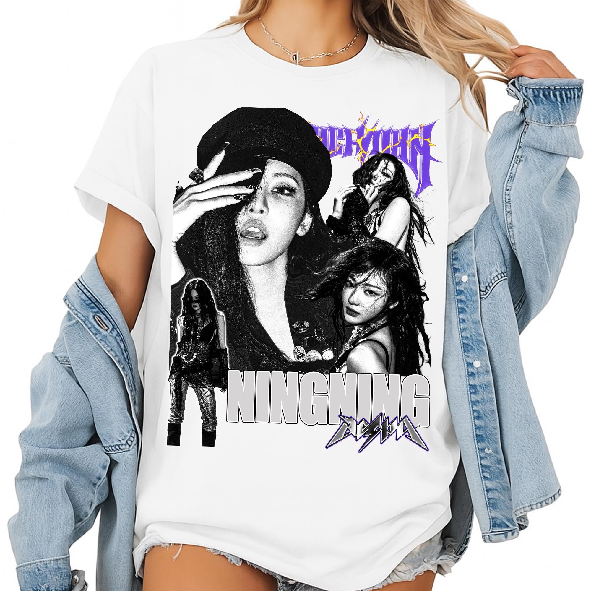 Retro Ningning Aespa Kpop T-shirt, Aespa Rich Man Shirt, I Am