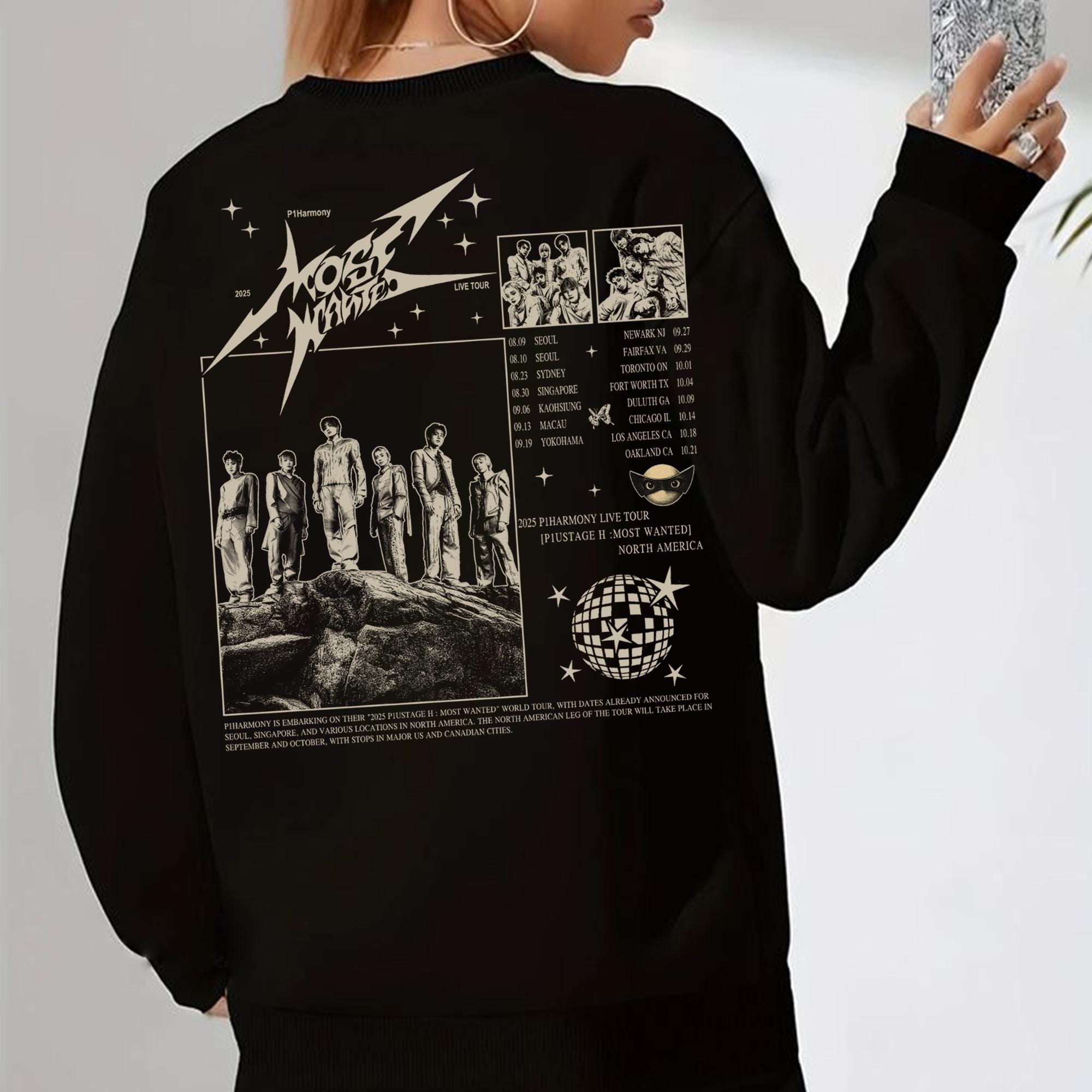 P1harmony LIVE TOUR P1ustage H Most Wanted 2025 T-shirt, P1harmony