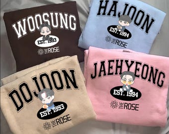 The Rose Members Chibi Sweatshirt, The Rose Once Upon AWRLD World Tour 2025 Shirt, The Rose Dual Tee, The Rose Kpop Woosung, Dojoon, Hajoon