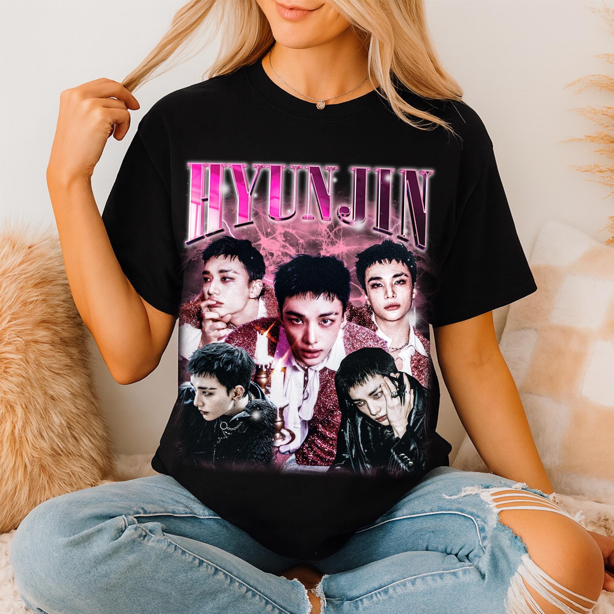 アイドル UNIFORM T-SHIRT Hyunjin Stray Kids HYUNJIN KARMA POP-UP Official MD UNIFORM T-SHIRT NO