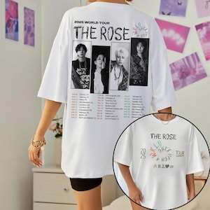 The Rose Once Upon AWRLD Tour 2025 T-Shirt, The Rose WRLD Road Map Shirt, The Rose WRLD Album Tee, The Rose Members Woosung, Dojoon, Hajoon