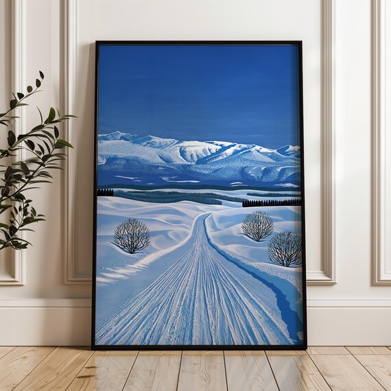 絵画 Winter Mountains Winter in mountains Painting by Olena Uriasieva
