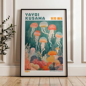 Yayoi Kusama Print, Modern Art Print, Yayoi Kusama Exhibition Poster, Livingroom, Japandi Poster, Maximalist Poster, Yayoi Kusama Wall Art