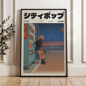 Retro Anime Wall Decor, Aesthetic 90s Vaporwave Print, Vintage Style Manifest Art, Indie Room Decor, Retro Japanese Y2K Poster