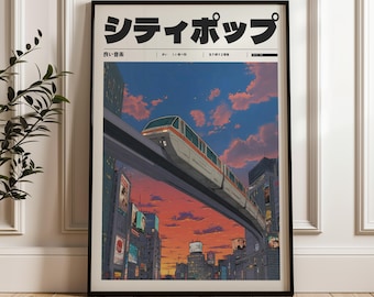 ヴィンテージスタイルのマニフェストアート、レトロな日本のY2K