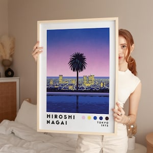 Hiroshi Nagai Art Print, Digital Download, Japanese Art Poster, Vaporwave Print, Home Decor, Japanese City Pop, Modern Art Print
