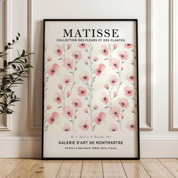 Henri Matisse Art Print, Matisse Flower Poster, Flower Market Poster, Matisse Print, Pink Flower, Matisse Plant, Botanical Poster