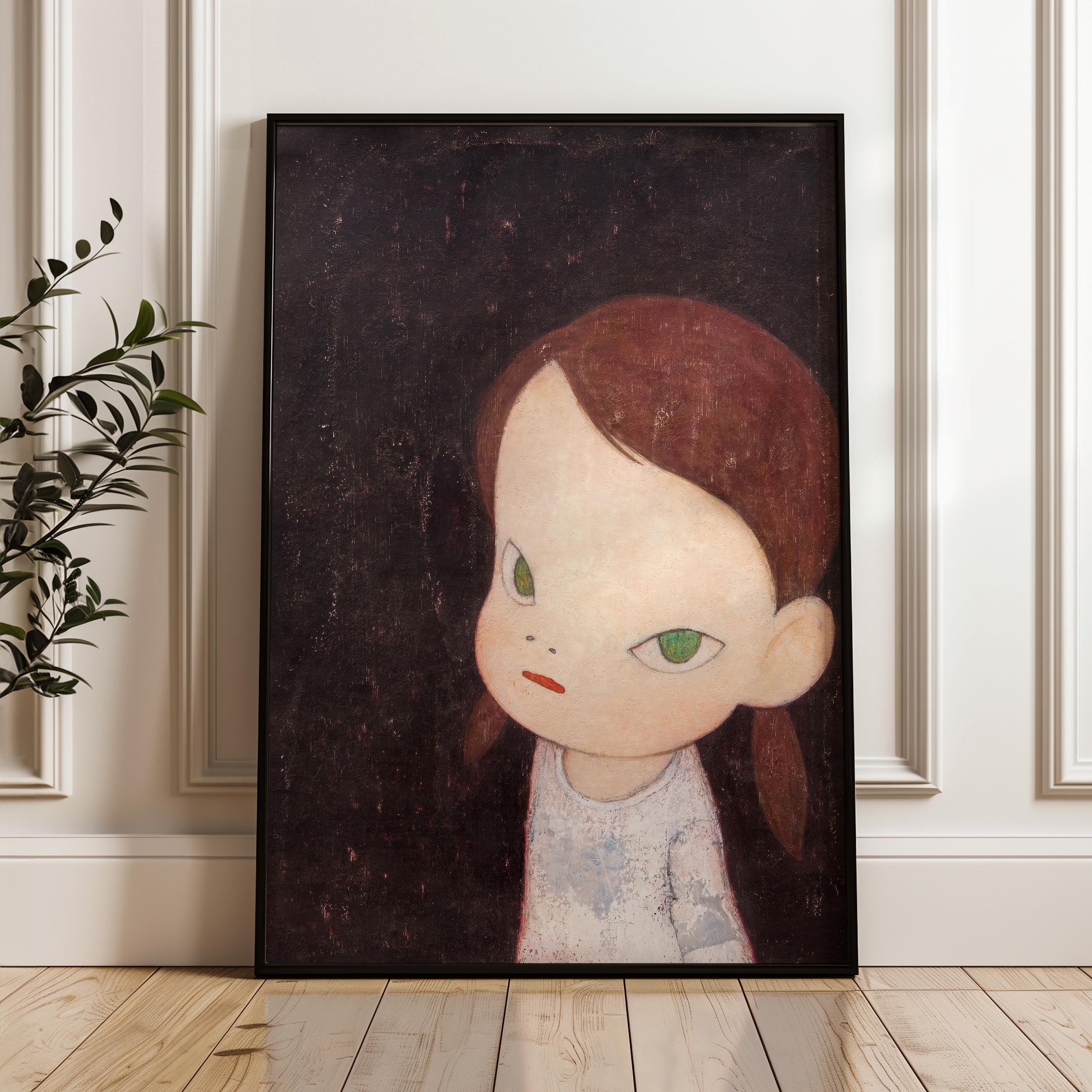 奈良美智の作品「緑の瞳の少女」デジタルポスターダウンロード - Etsy 日本