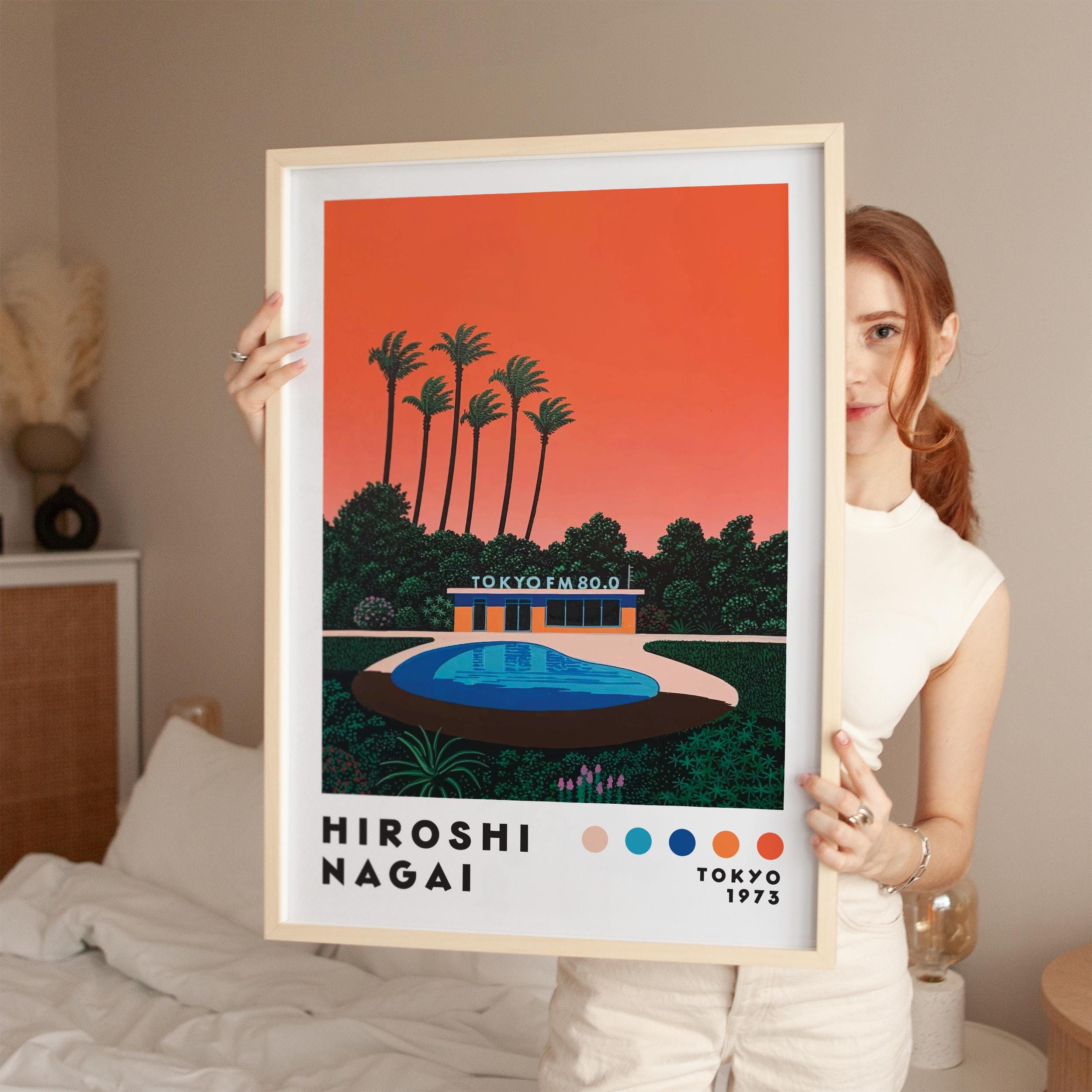 Hiroshi Nagai Art Print, Japanese City Pop Poster (digital