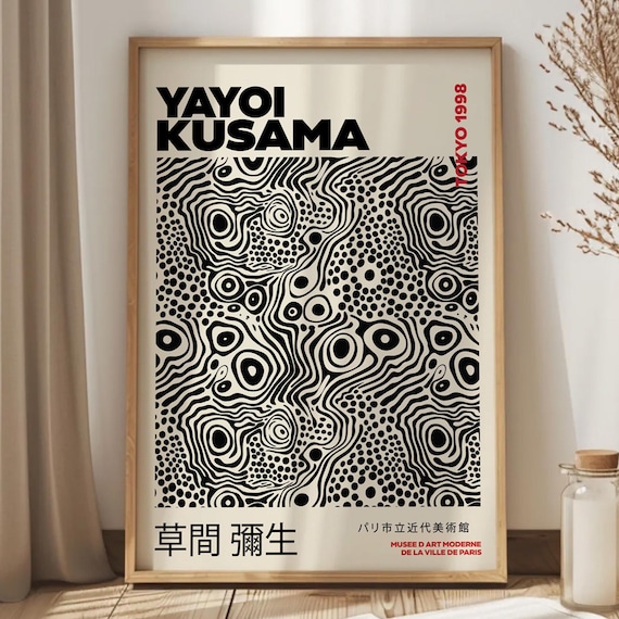 Yayoi Kusama Exhibition Art Poster, Modern Home Decor (digital