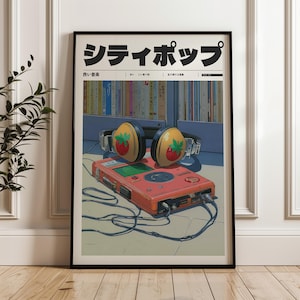 Retro Anime Wall Decor, Aesthetic 90s Vaporwave Print, Vintage Style Manifest Art, Retro Japanese Y2K Poster, Indie Room Decor
