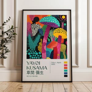 Yayoi Kusama Print, Modern Art Print, Yayoi Kusama Exhibition Poster, Maximalist Poster, Livingroom, Japandi Poster, Yayoi Kusama Wall Art