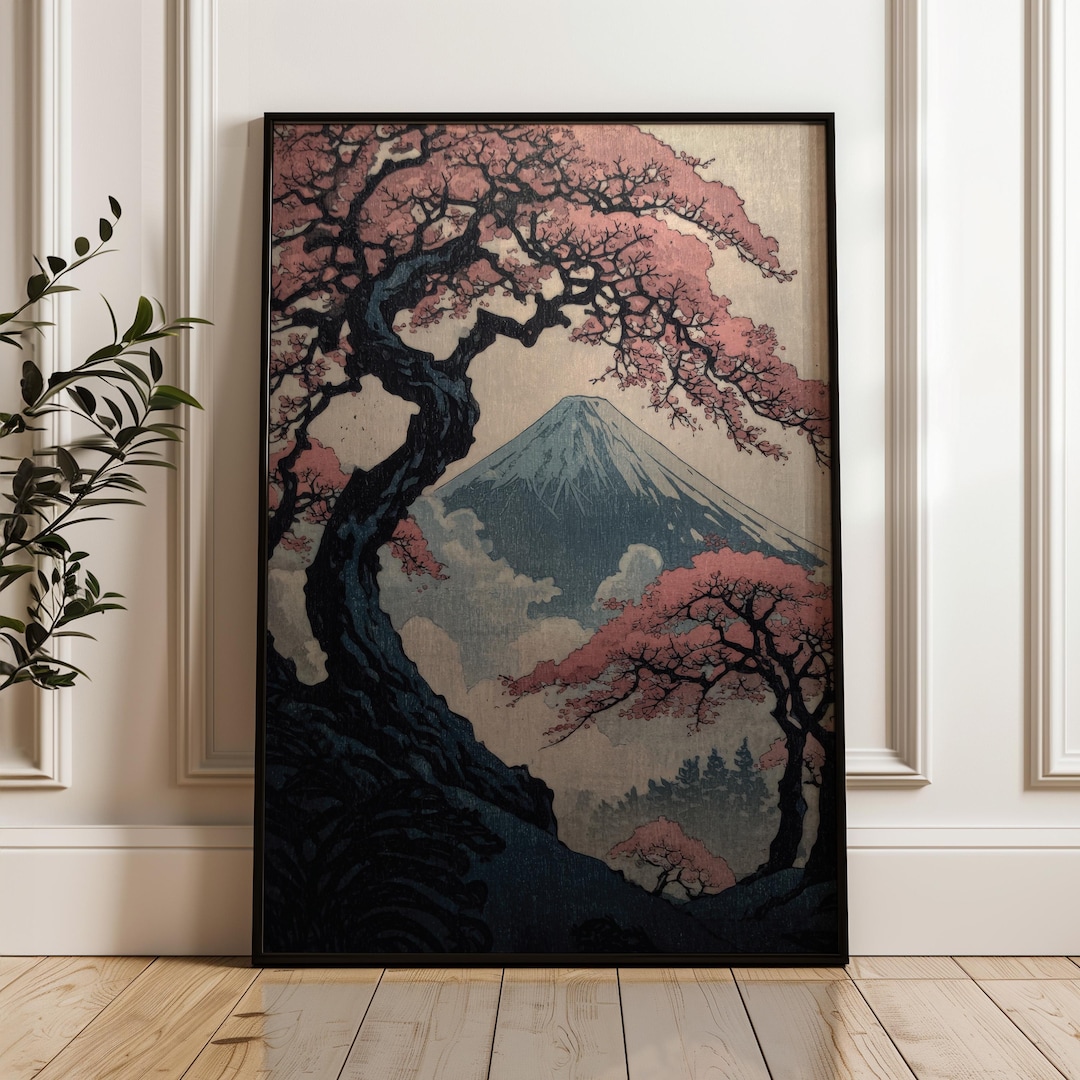 Japanese Landscape Poster, Vintage Japan Art Print, Oriental Wall Art ...