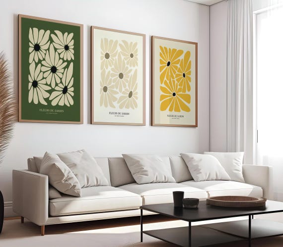 Henri Matisse Flower Art Print Set, Gallery Wall Art Set, Set of 3