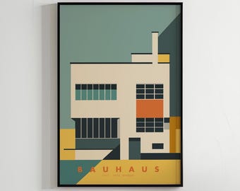 Bauhaus Art Poster, Digital Download, Minimalist Design, Architectural Poster, Printable, Wall Art, Home Decor, Living Room Decor, Abstract