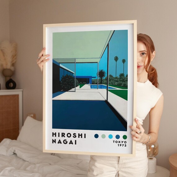 Hiroshi Nagai Art Print, Japanese City Pop Poster (digital