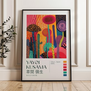 Yayoi Kusama Print, Modern Art Print, Yayoi Kusama Exhibition Poster, Maximalist Poster, Japandi Poster, Livingroom, Yayoi Kusama Wall Art