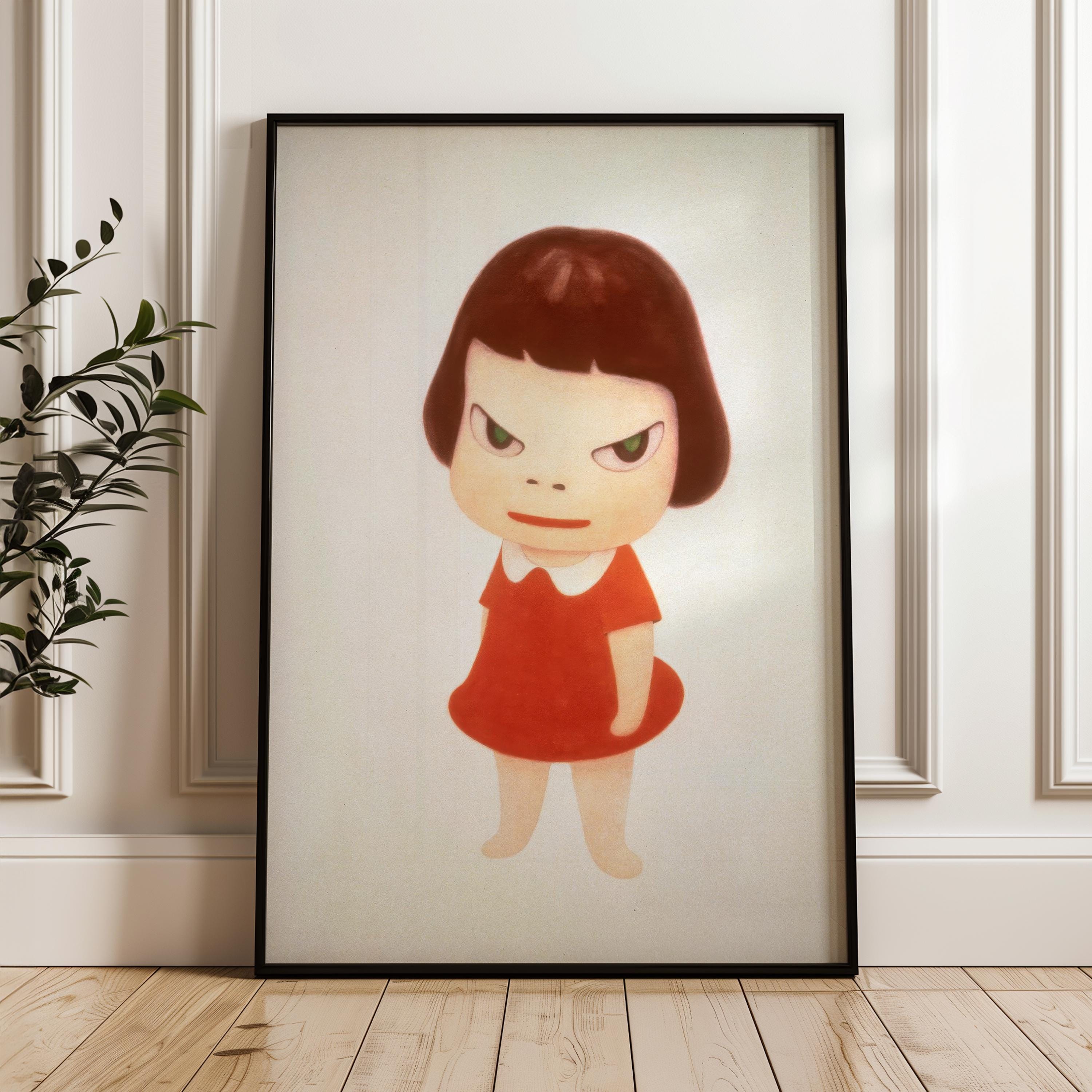 奈良美智「赤いドレスの少女」デジタルポスターダウンロード - Etsy 日本