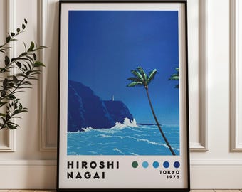 サンセットスポーツカーキャンバスプリント：永井博ポップアート