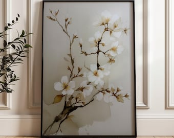 Cherry Blossom Branch, Wabi Sabi, Digital Poster Download