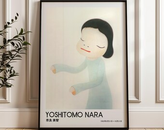 Yoshitomo Nara Inspired Girl, Minimalist Japanese Art, Digital Poster Download