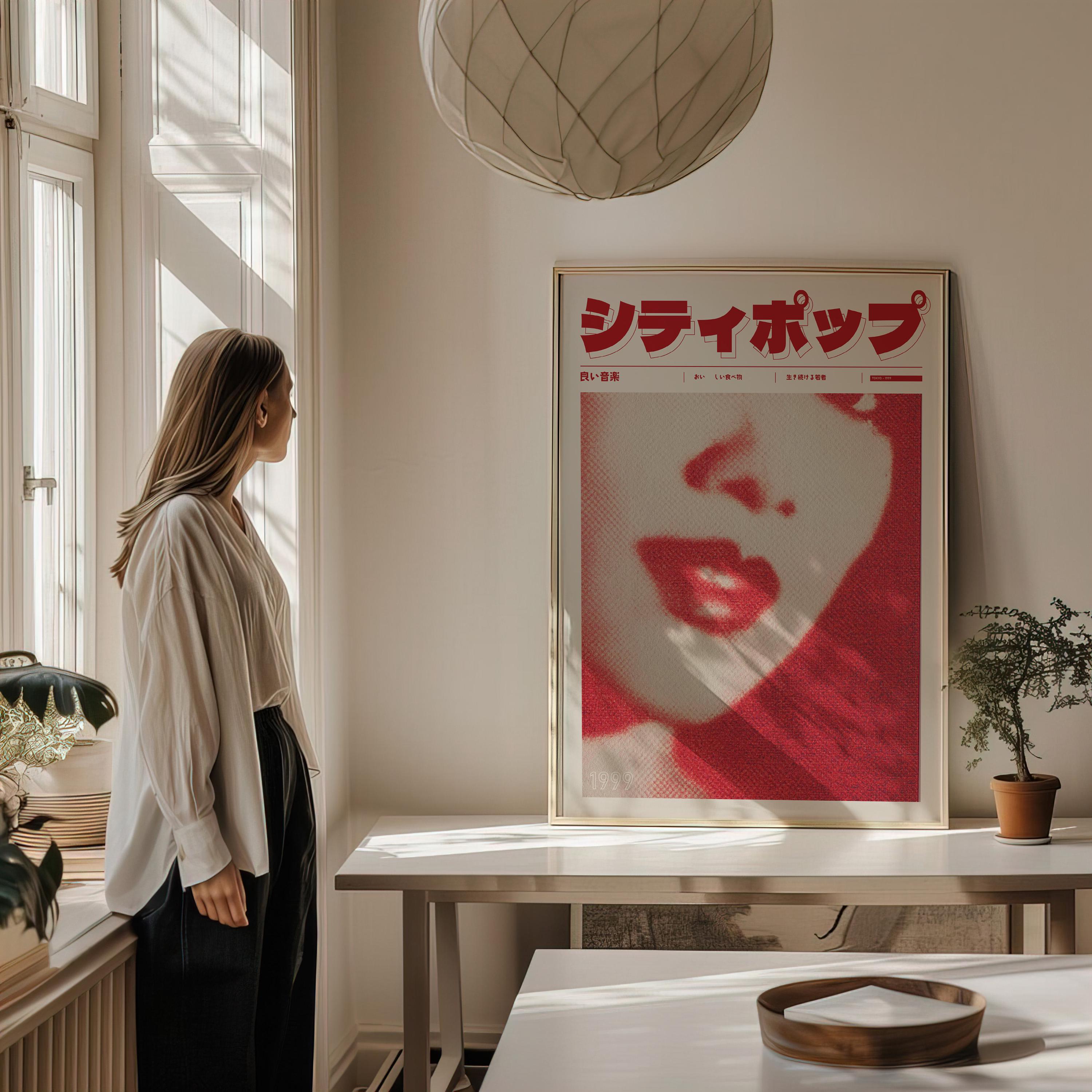 Halftone Pop Art Wall Decor, Retro Japanese Y2K Poster, Vintage