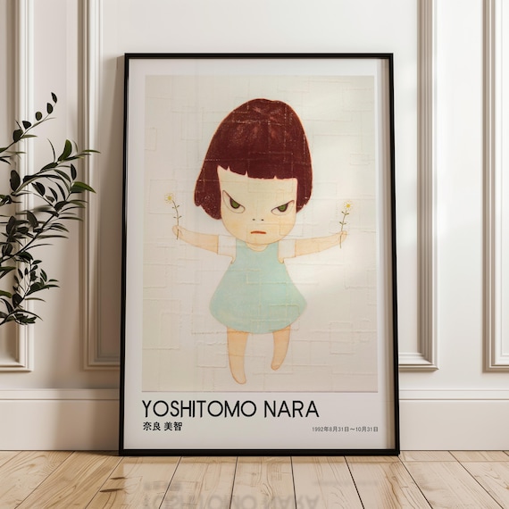 Angry Girl Holding Flowers, Yoshitomo Nara, Digital Poster