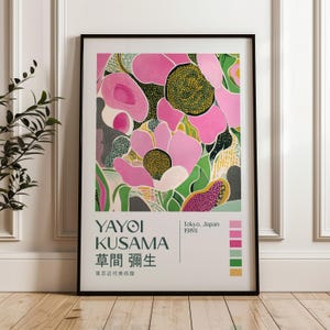 Yayoi Kusama Print, Modern Art Print, Yayoi Kusama Exhibition Poster, Maximalist Poster, Japandi Poster, Yayoi Kusama Wall Art, Livingroom