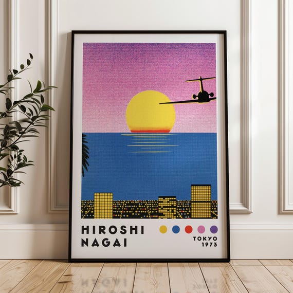 永井博アートプリント、室内装飾、日本のシティポップ、ヴェイパー