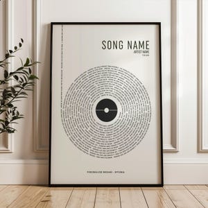 Impressão de letras de músicas personalizadas, pôster de música, download digital, pôster de vinil colorido personalizado, presente de aniversário personalizado, pôster de letras de músicas