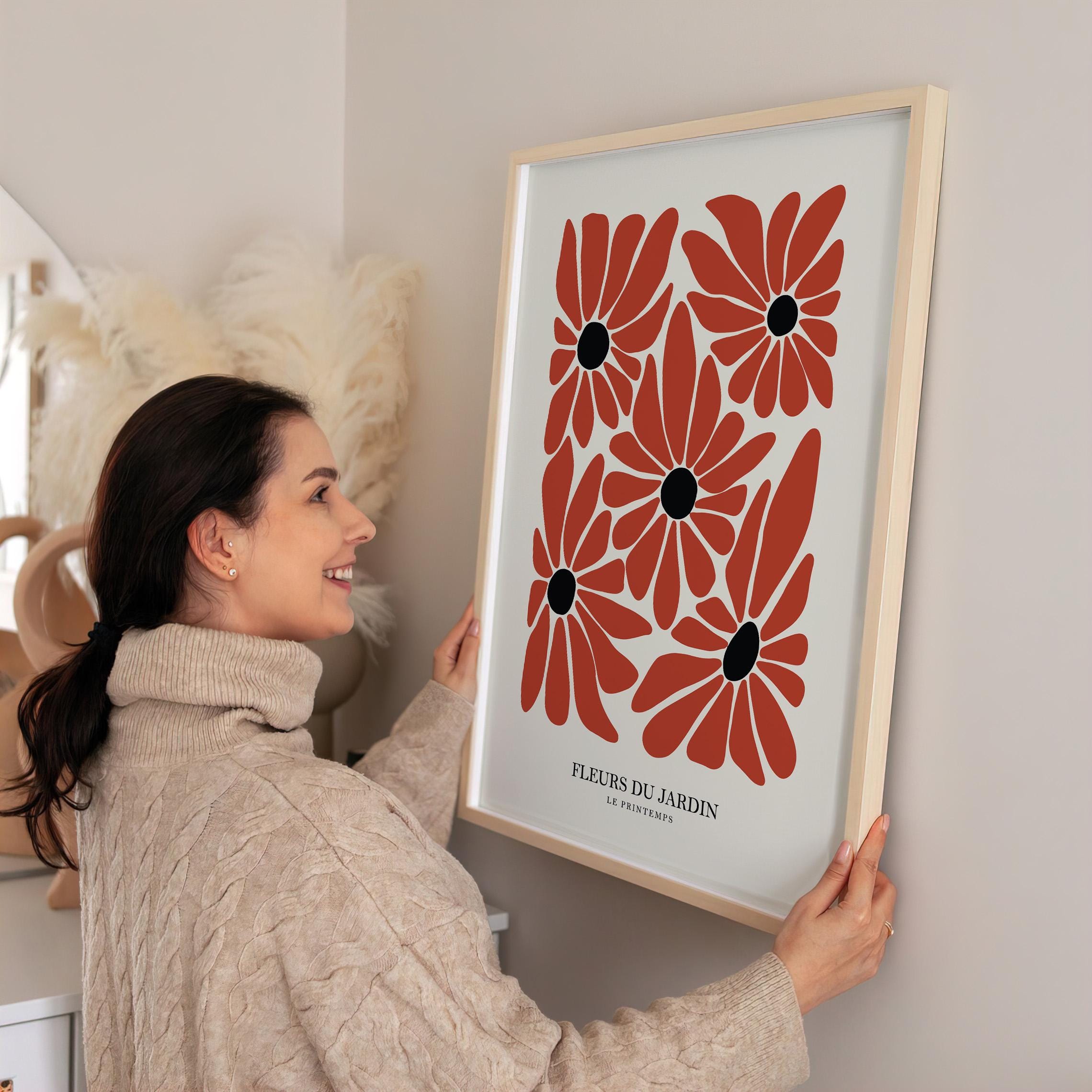 Henri Matisse Flower Exhibition Poster, Red Floral Art Print