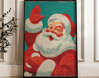 Vintage Santa Claus, Retro, Digital Poster Download