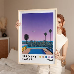 Hiroshi Nagai Art Print, Japanese City Pop, Digital Download, Vaporwave Print, Japanese Art Poster, Home Decor, Modern Art Print
