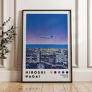 Hiroshi Nagai Impresión de arte, Descarga digital, Cartel de arte japonés, Impresión de ondas de vapor, Decoración del hogar, Pop de la ciudad japonesa, Impresión de arte moderno