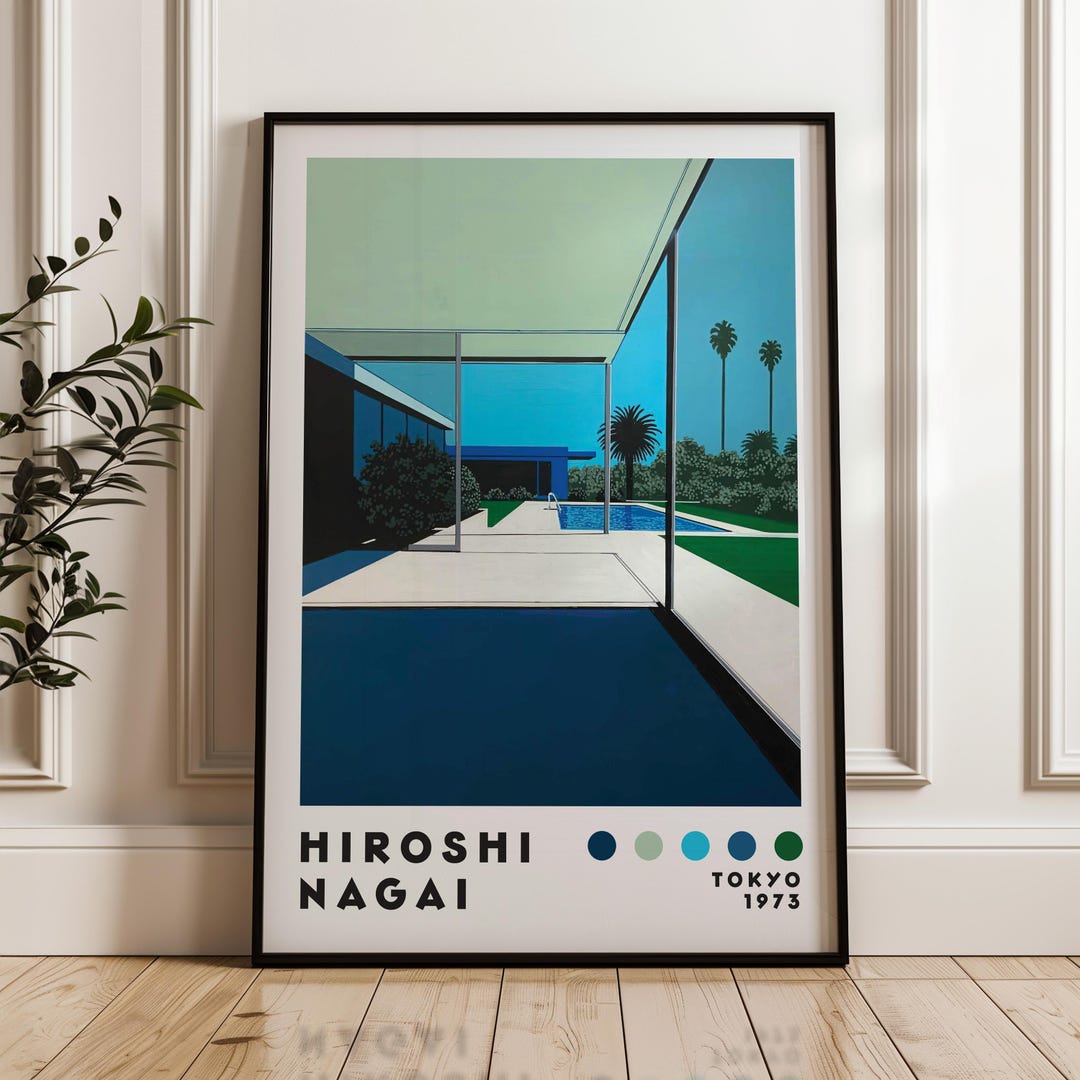 Hiroshi Nagai Art Print, Japanese City Pop Poster (digital