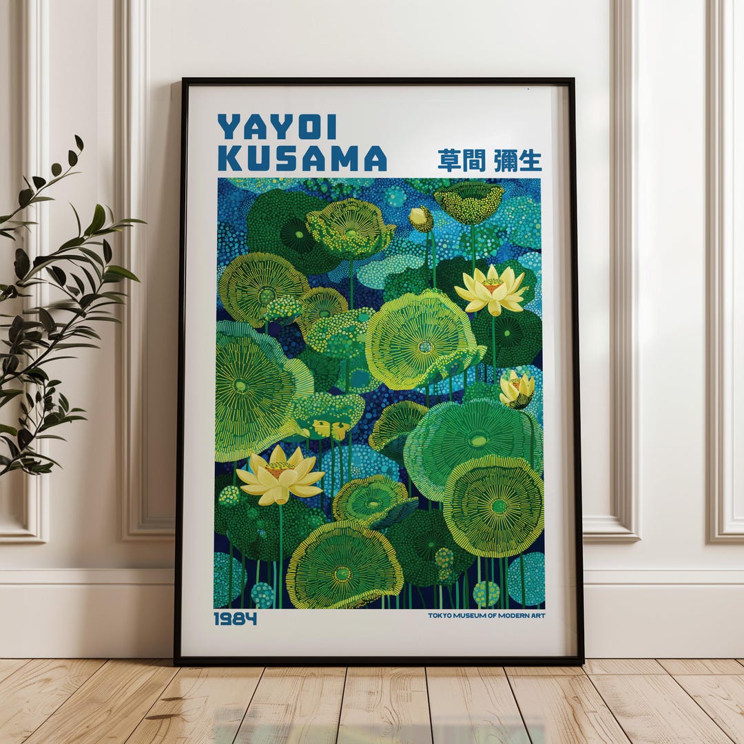 y/ポスター Yayoi Kusama Poster - Yayoi Kusama Inspired Abstract Japanese Wall