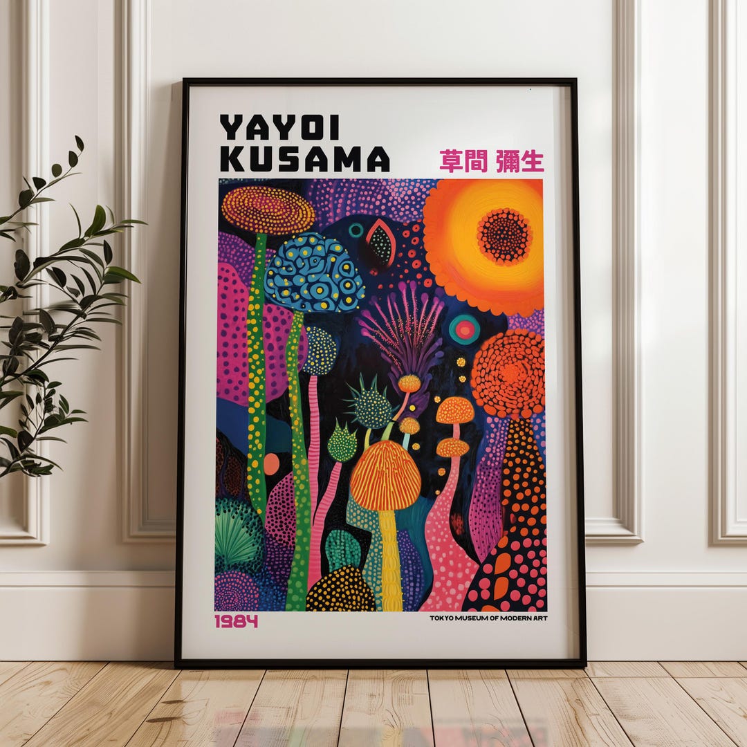 Yayoi Kusama Print, Modern Art Print, Livingroom, Maximalist