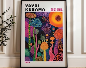 Yayoi Kusama Print, Modern Art Print, Livingroom, Maximalist