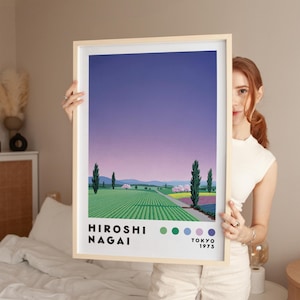 Hiroshi Nagai Art Print, Home Decor, Minimalist Poster, Japanese Art Poster, Japanese City Pop, Vaporwave Print, Modern Art Print
