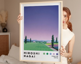 永井博アートプリント、日本のアートポスター、ミニマリストポスター