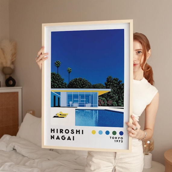 Hiroshi Nagai Art Print, Japanese City Pop Poster (digital