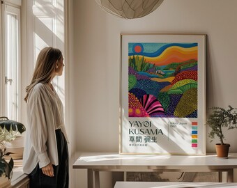 Yayoi Kusama Exhibition Poster, Maximalist Poster, Yayoi Kusama