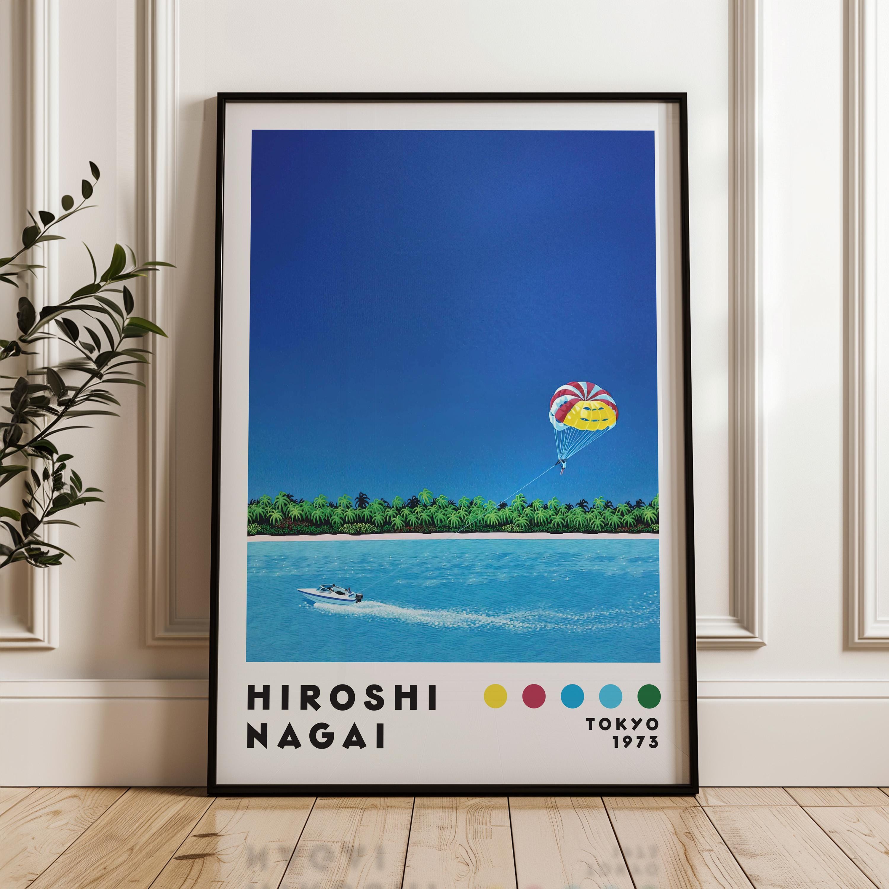 Hiroshi Nagai Art Print, Japanese City Pop, Vaporwave (digital