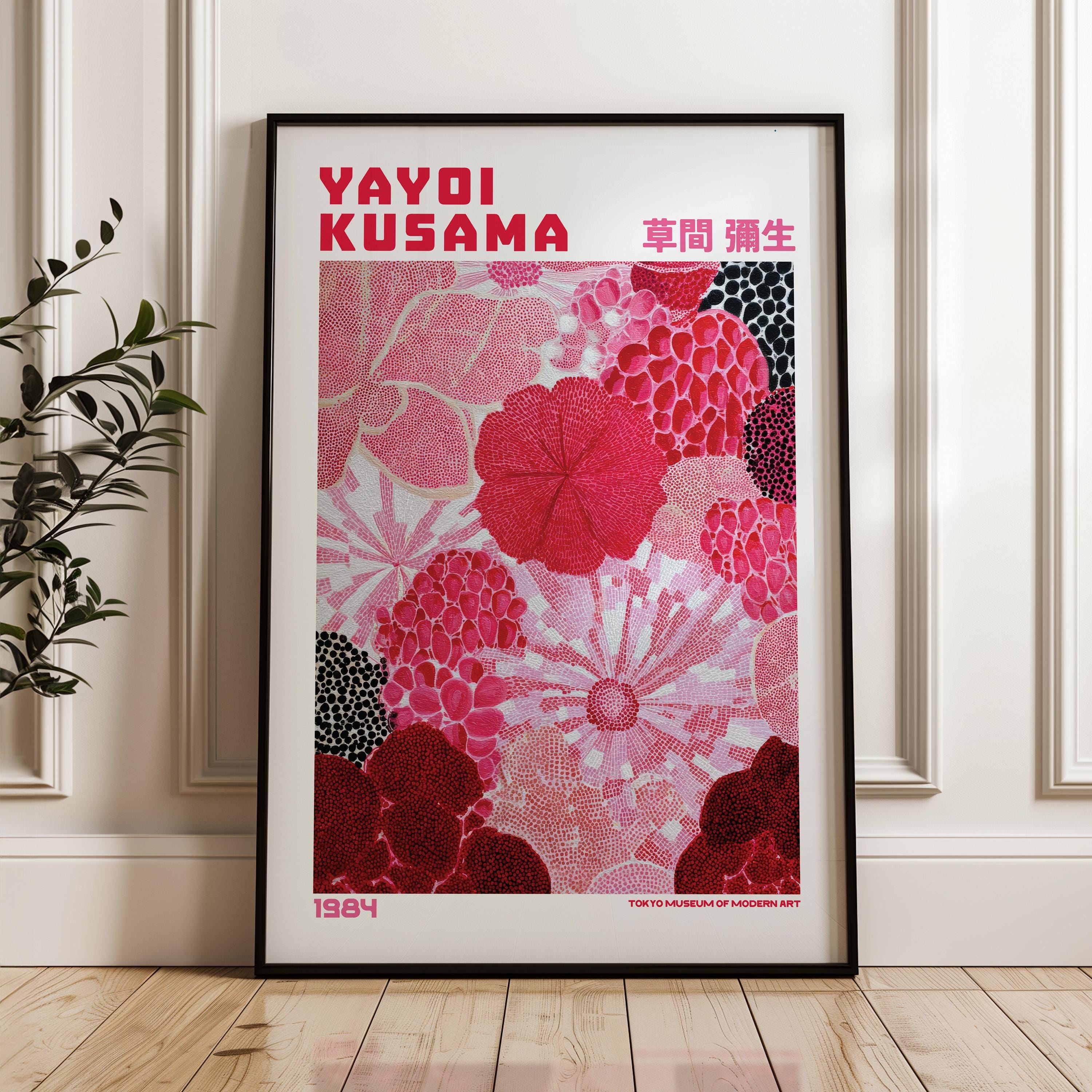 Yayoi Kusama Poster - Yayoi Kusama Inspired Pink Japanese Wall Art