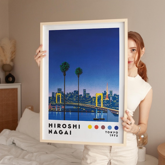 非売品　1980's　凡美社　アートポップ　ウィンドウ　パネル　永井博　ポスター 永井博アートプリント、ヴェイパーウェイヴプリント、ミニマリスト