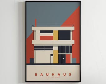 Bauhaus Art Poster, Digital Download, Minimalist Design, Architectural Poster, Printable, Wall Art, Home Decor, Living Room Decor, Abstract